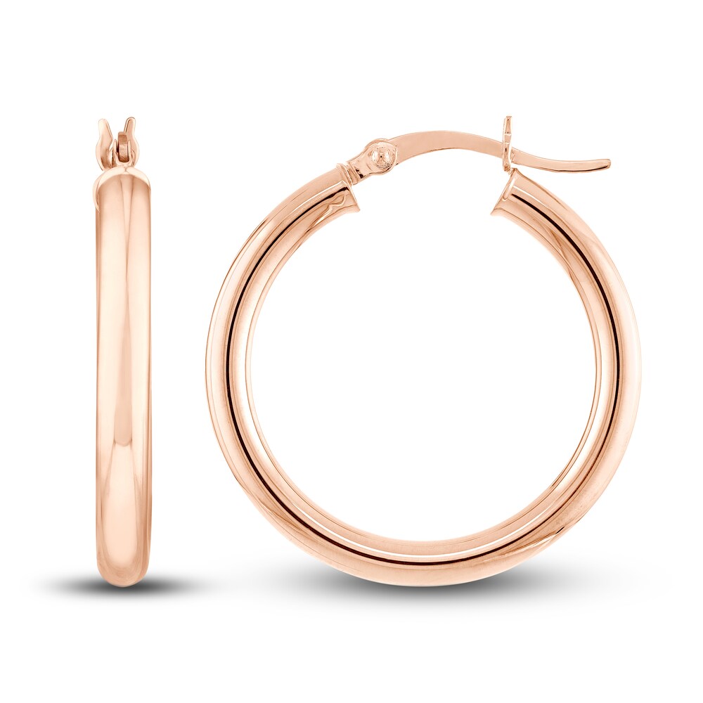 Polished Hoop Earrings 14K Rose Gold 25mm 2F86UBUH Polished Hoop Earrings 14K Rose Gold 25mm 2F86UBUH