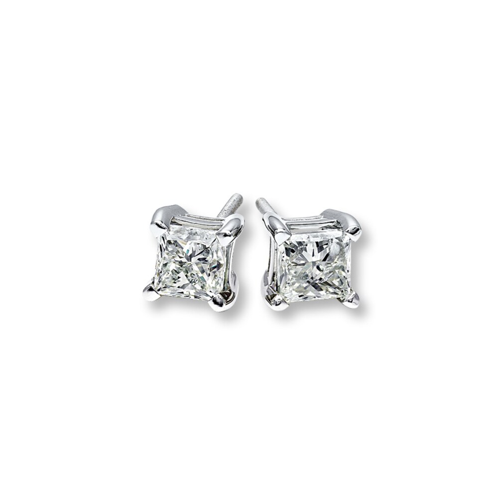 Diamond Earrings 1 ct tw Princess-cut 14K White Gold (I2/I) 2JhfaeEE Diamond Earrings 1 ct tw Princess-cut 14K White Gold (I2/I) 2JhfaeEE