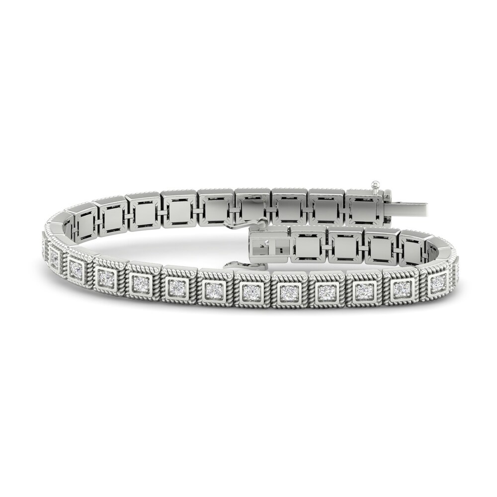 Men's Lab-Created Diamond Bracelet 2-1/2 ct tw Round 14K White Gold 8.5" 2Vt7vlnc Men's Lab-Created Diamond Bracelet 2-1/2 ct tw Round 14K White Gold 8.5" 2Vt7vlnc