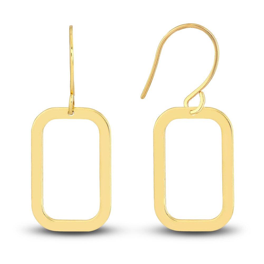 Open Rectangle Earrings 14K Yellow Gold 2bUkrJIt Open Rectangle Earrings 14K Yellow Gold 2bUkrJIt