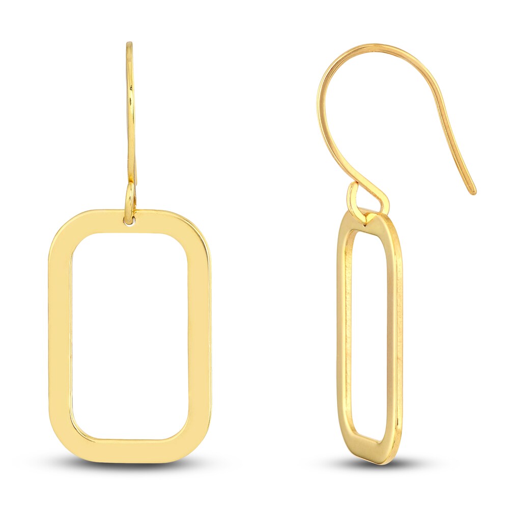 Open Rectangle Earrings 14K Yellow Gold 2bUkrJIt Open Rectangle Earrings 14K Yellow Gold 2bUkrJIt