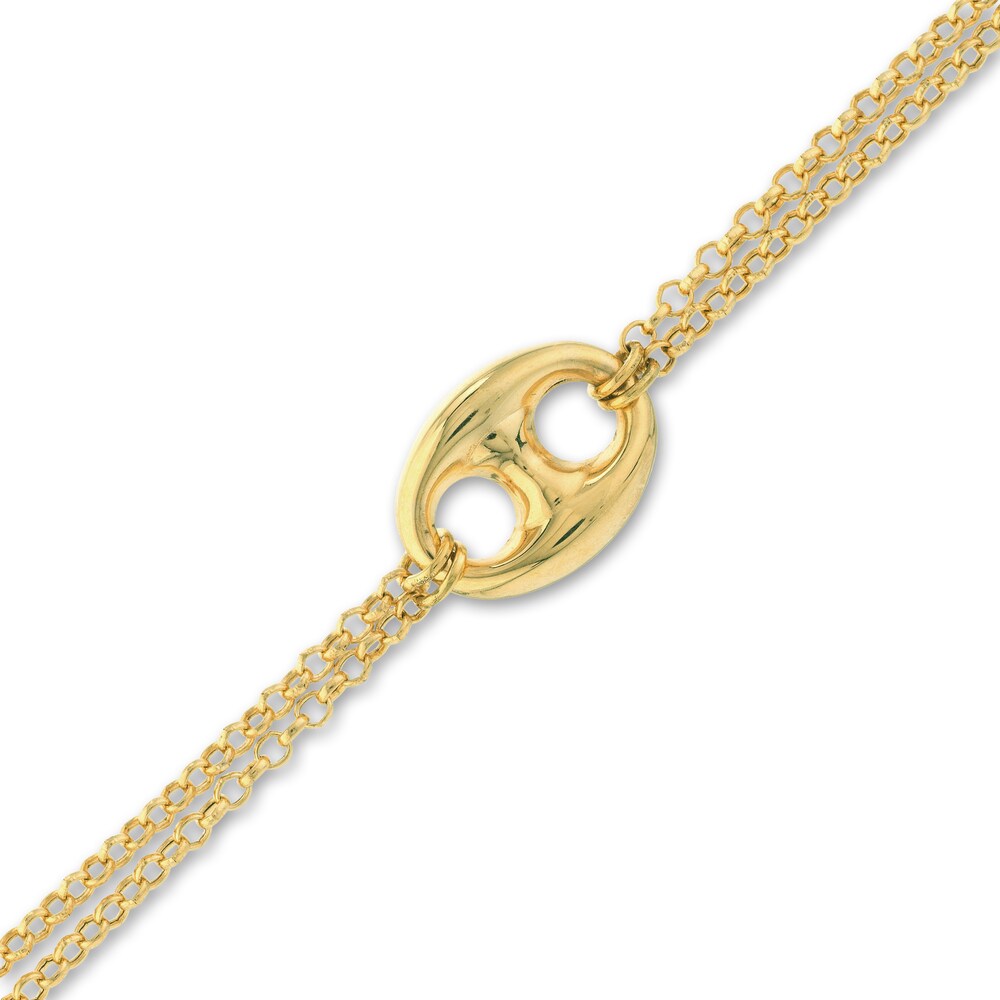 Puffy Mariner Chain Bracelet 14K Yellow Gold 7.5\" 2pcv0FCz Puffy Mariner Chain Bracelet 14K Yellow Gold 7.5\" 2pcv0FCz