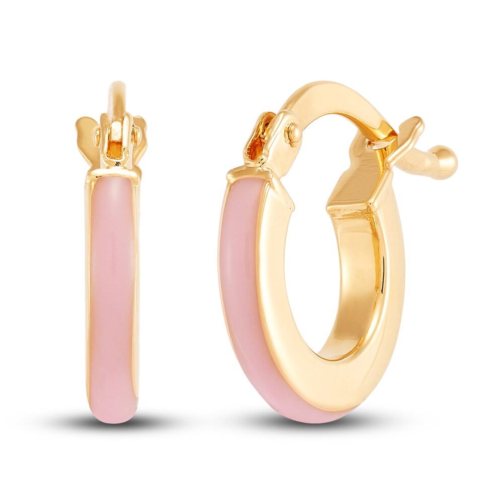 Children's Pink Enamel Hoop Earrings 14K Yellow Gold 2qLEXfsY Children's Pink Enamel Hoop Earrings 14K Yellow Gold 2qLEXfsY