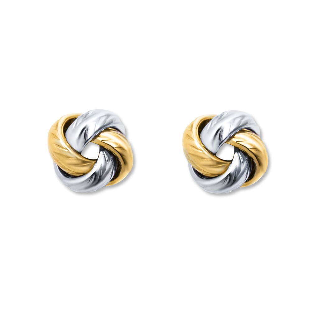 Love Knot Earrings 14K Two-Tone Gold 2wSeklyP Love Knot Earrings 14K Two-Tone Gold 2wSeklyP