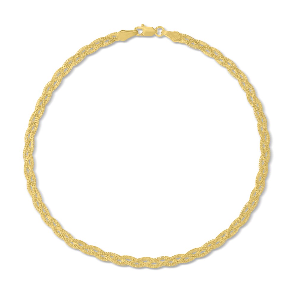 Foxtail Chain Anklet 14K Yellow Gold 2yGtpm5x Foxtail Chain Anklet 14K Yellow Gold 2yGtpm5x