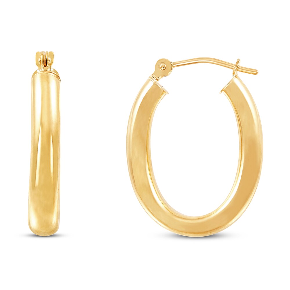 Oval Tube Hoop Earrings 10K Yellow Gold 312YVfLj Oval Tube Hoop Earrings 10K Yellow Gold 312YVfLj