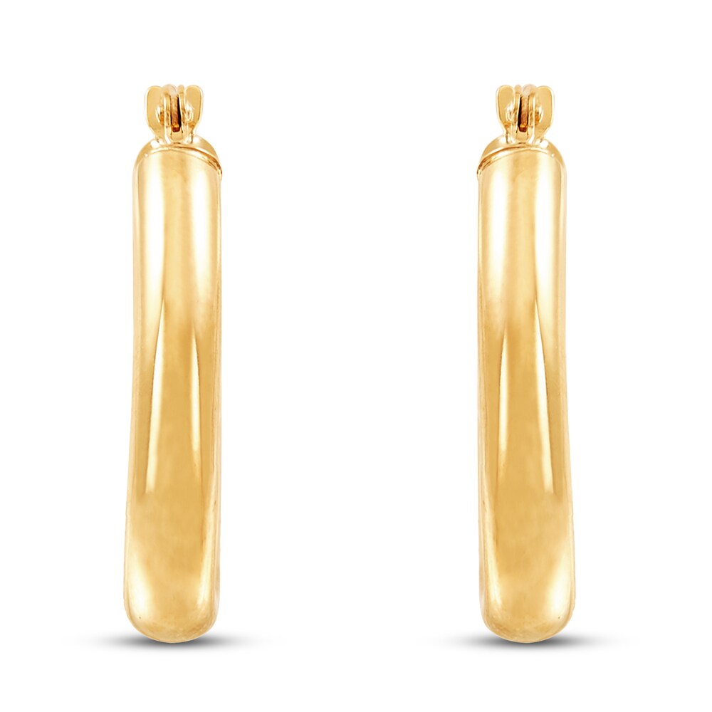 Oval Tube Hoop Earrings 10K Yellow Gold 312YVfLj