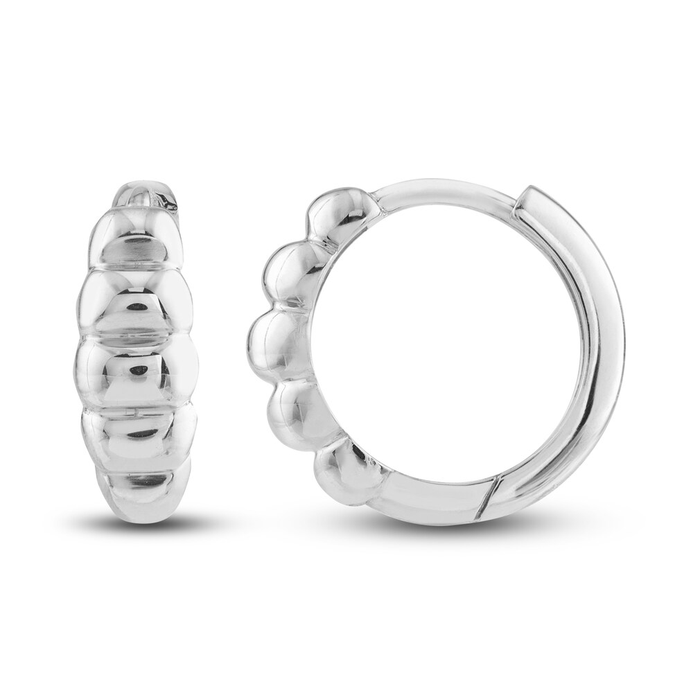 Puffy Huggie Earrings 14K White Gold 324Utnf5 Puffy Huggie Earrings 14K White Gold 324Utnf5