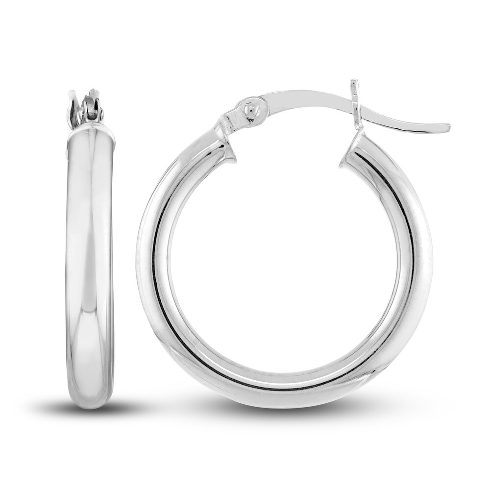 Polished Hoop Earrings 14K White Gold 20mm 33v24CJT Polished Hoop Earrings 14K White Gold 20mm 33v24CJT