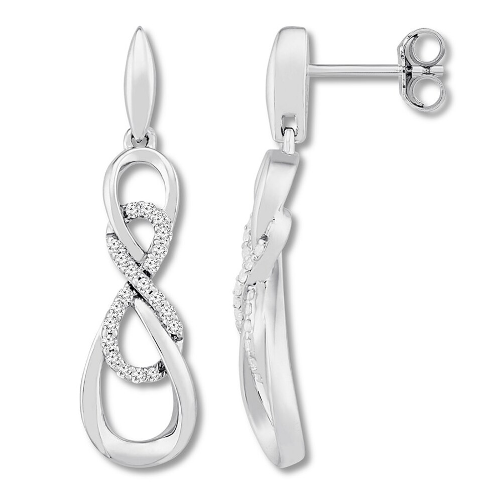 Diamond Infinity Earrings 1/6 ct tw Sterling Silver 3CUhfpCV Diamond Infinity Earrings 1/6 ct tw Sterling Silver 3CUhfpCV