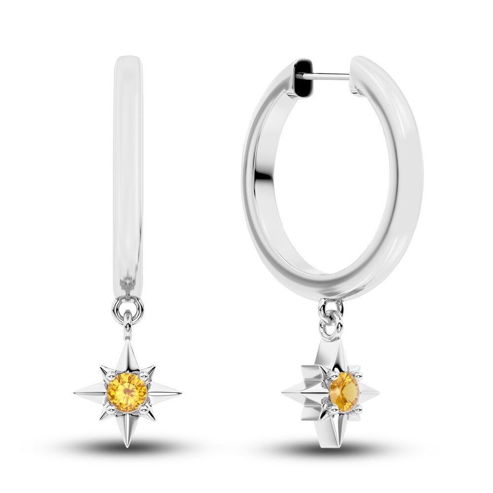Juliette Maison Natural Citrine Starburst Hoops 10K White Gold 3ExBDeqc Juliette Maison Natural Citrine Starburst Hoops 10K White Gold 3ExBDeqc