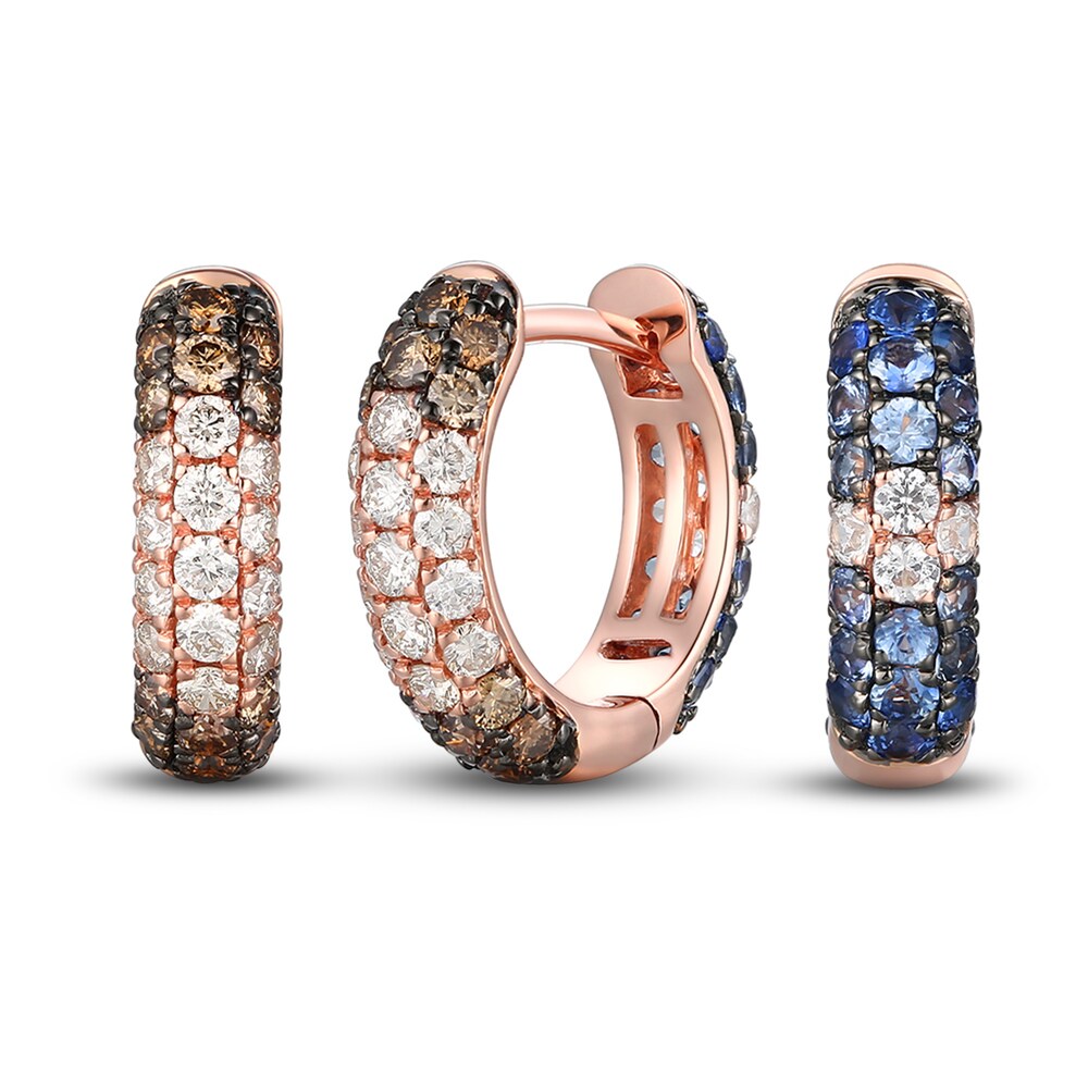 Le Vian Natural Sapphire & Diamond Earrings 3/4 ct tw Round 14K Strawberry Gold 3GjLhinO Le Vian Natural Sapphire & Diamond Earrings 3/4 ct tw Round 14K Strawberry Gold 3GjLhinO