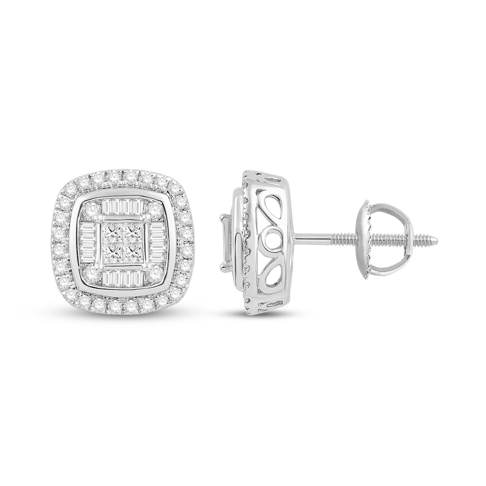 Diamond Stud Earrings 7/8 ct tw Round 14K White Gold 3Hoiv3us Diamond Stud Earrings 7/8 ct tw Round 14K White Gold 3Hoiv3us