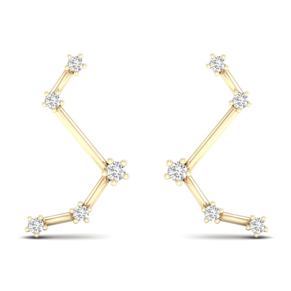 Diamond Aries Constellation Earrings 1/8 ct tw Round 14K Yellow Gold 3MQLVXsb Diamond Aries Constellation Earrings 1/8 ct tw Round 14K Yellow Gold 3MQLVXsb