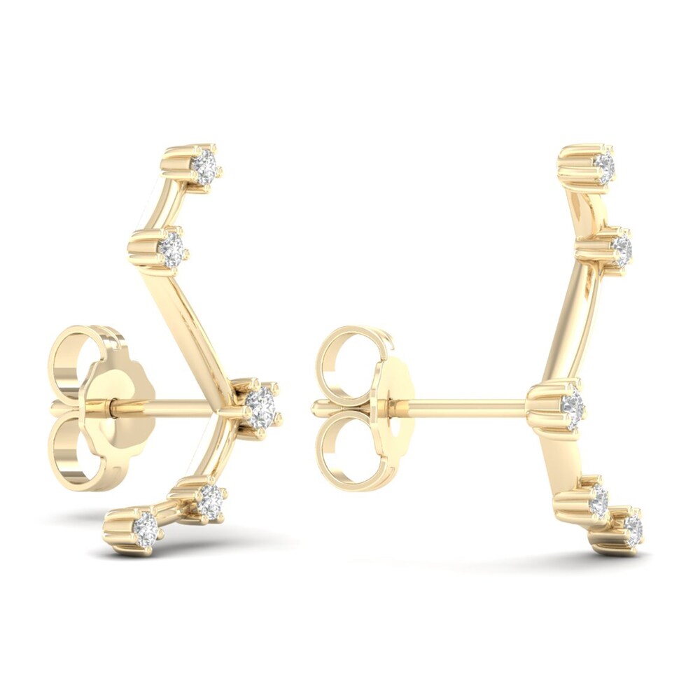Diamond Aries Constellation Earrings 1/8 ct tw Round 14K Yellow Gold 3MQLVXsb Diamond Aries Constellation Earrings 1/8 ct tw Round 14K Yellow Gold 3MQLVXsb
