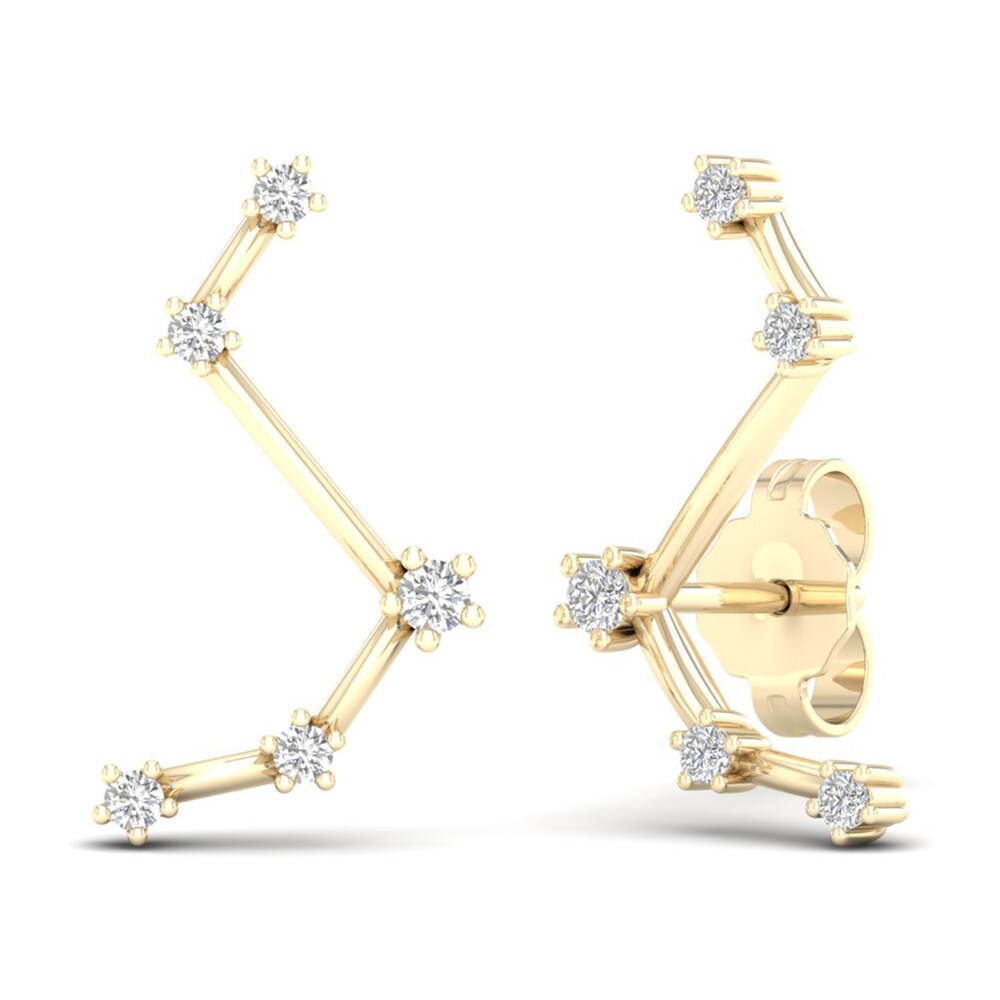 Diamond Aries Constellation Earrings 1/8 ct tw Round 14K Yellow Gold 3MQLVXsb Diamond Aries Constellation Earrings 1/8 ct tw Round 14K Yellow Gold 3MQLVXsb
