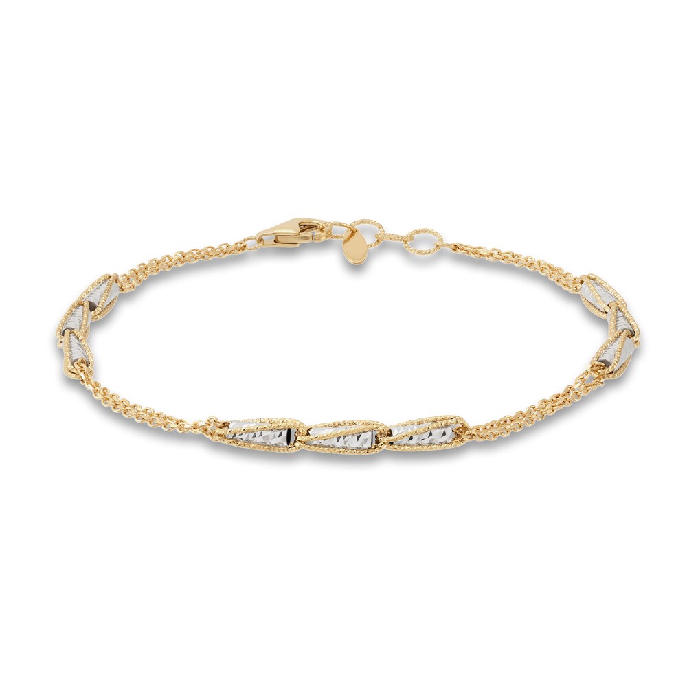 Italia D'Oro Rolo Chain Bracelet 14K Two-Tone Gold 7" 3QdMAaZc Italia D'Oro Rolo Chain Bracelet 14K Two-Tone Gold 7" 3QdMAaZc