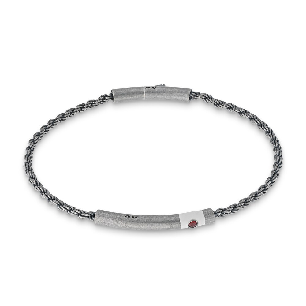 Marco Dal Maso Men's Natural Red Sapphire Bracelet Ivory Enamel Sterling Silver 8" 3V4Zjw3v Marco Dal Maso Men's Natural Red Sapphire Bracelet Ivory Enamel Sterling Silver 8" 3V4Zjw3v