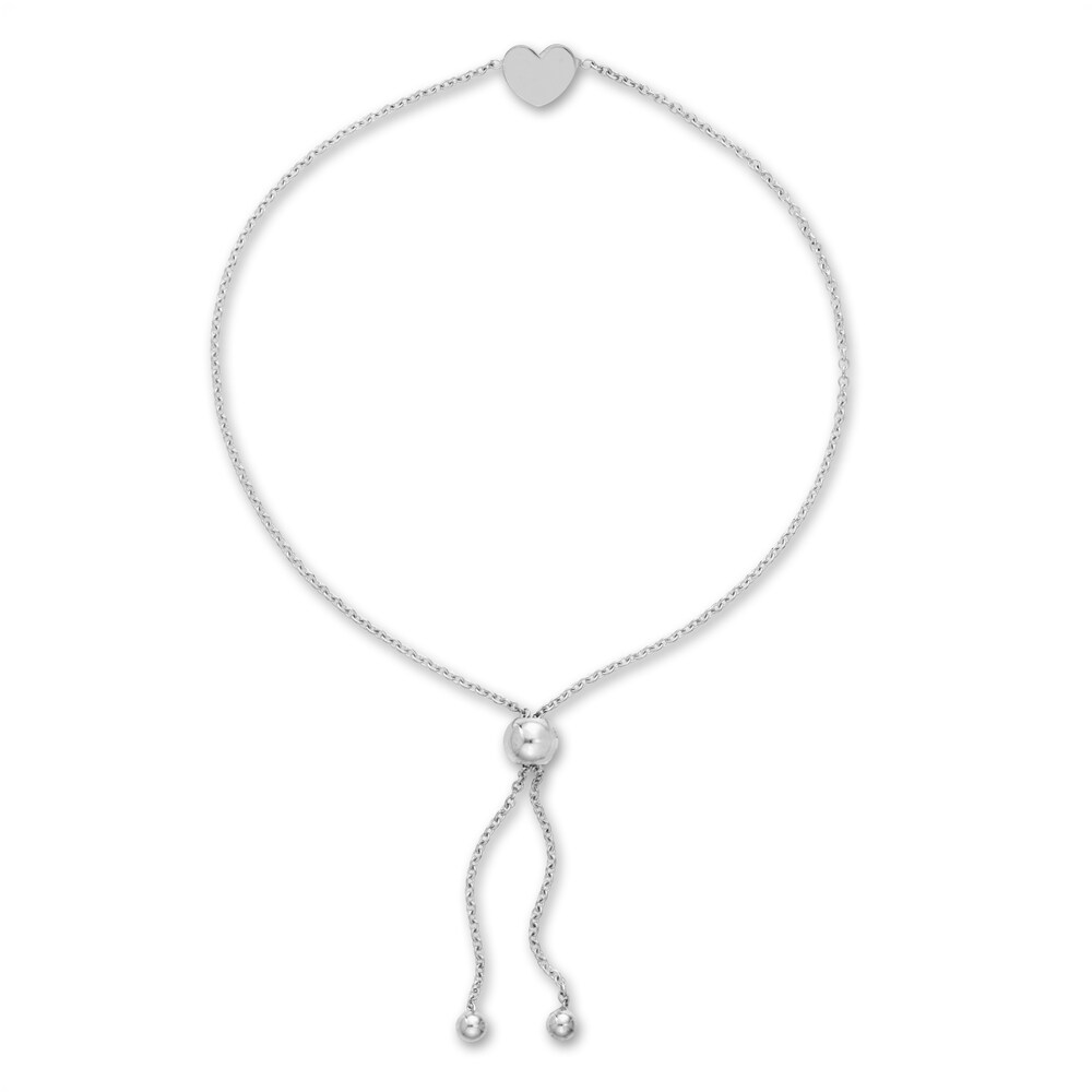Heart Center Bolo Bracelet 14K White Gold 3YYiyNWr Heart Center Bolo Bracelet 14K White Gold 3YYiyNWr