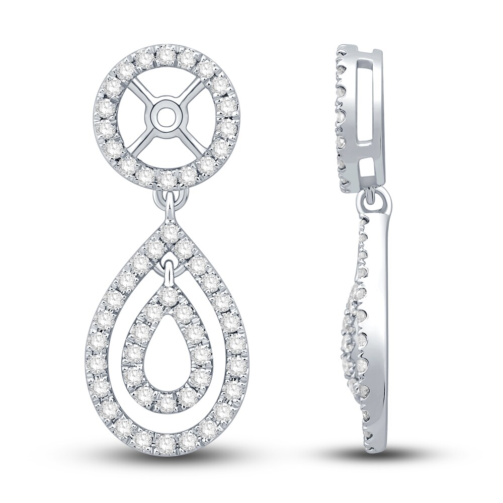 Diamond Double Halo Dangle Earring Jackets 5/8 ct tw Round 14K White Gold 3aYy6Sz1 Diamond Double Halo Dangle Earring Jackets 5/8 ct tw Round 14K White Gold 3aYy6Sz1