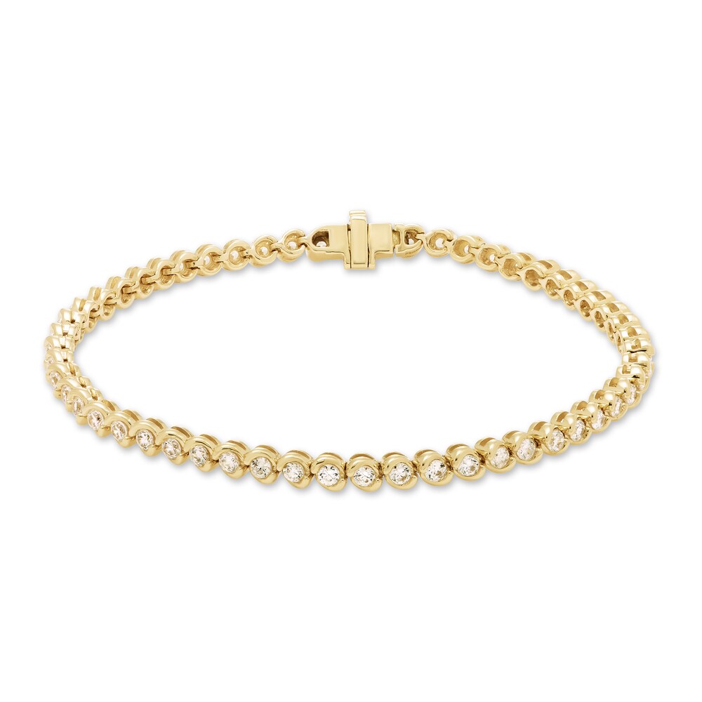 Hearts Desire Diamond Bracelet 2 ct tw Round 18K Yellow Gold 3dAU8cGC