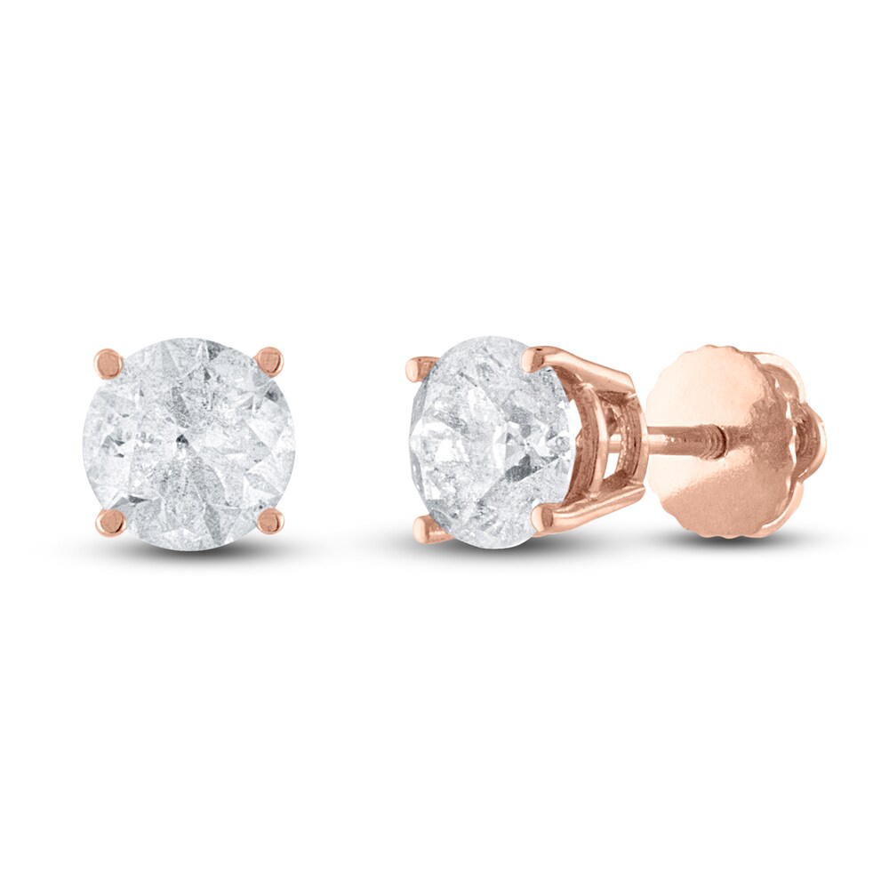 Diamond Solitaire Stud Earrings 1-1/4 ct tw Round 14K Rose Gold (I2/I) 3oG2mORJ Diamond Solitaire Stud Earrings 1-1/4 ct tw Round 14K Rose Gold (I2/I) 3oG2mORJ
