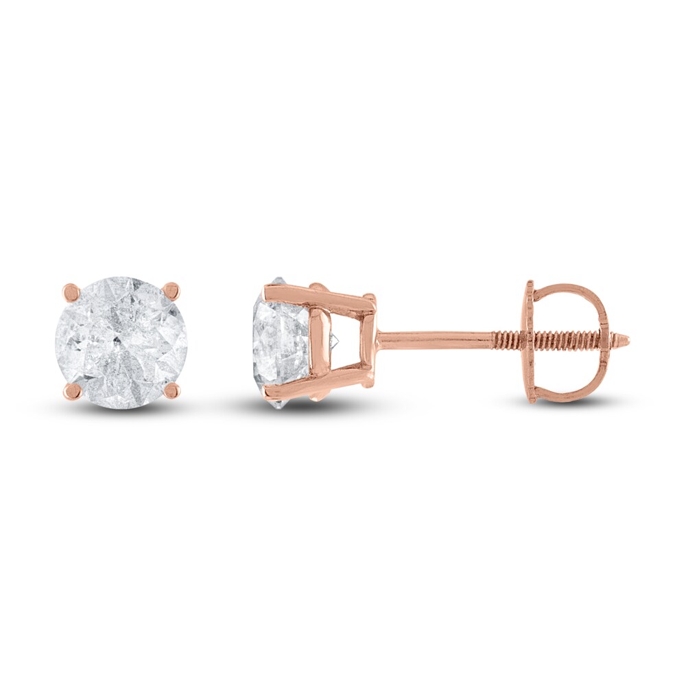 Diamond Solitaire Stud Earrings 1-1/4 ct tw Round 14K Rose Gold (I2/I) 3oG2mORJ Diamond Solitaire Stud Earrings 1-1/4 ct tw Round 14K Rose Gold (I2/I) 3oG2mORJ