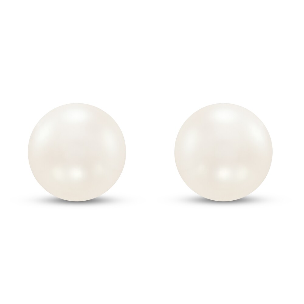 Cultured Pearl Stud Earrings 14K Yellow Gold 6.5mm 3tyVbp7G