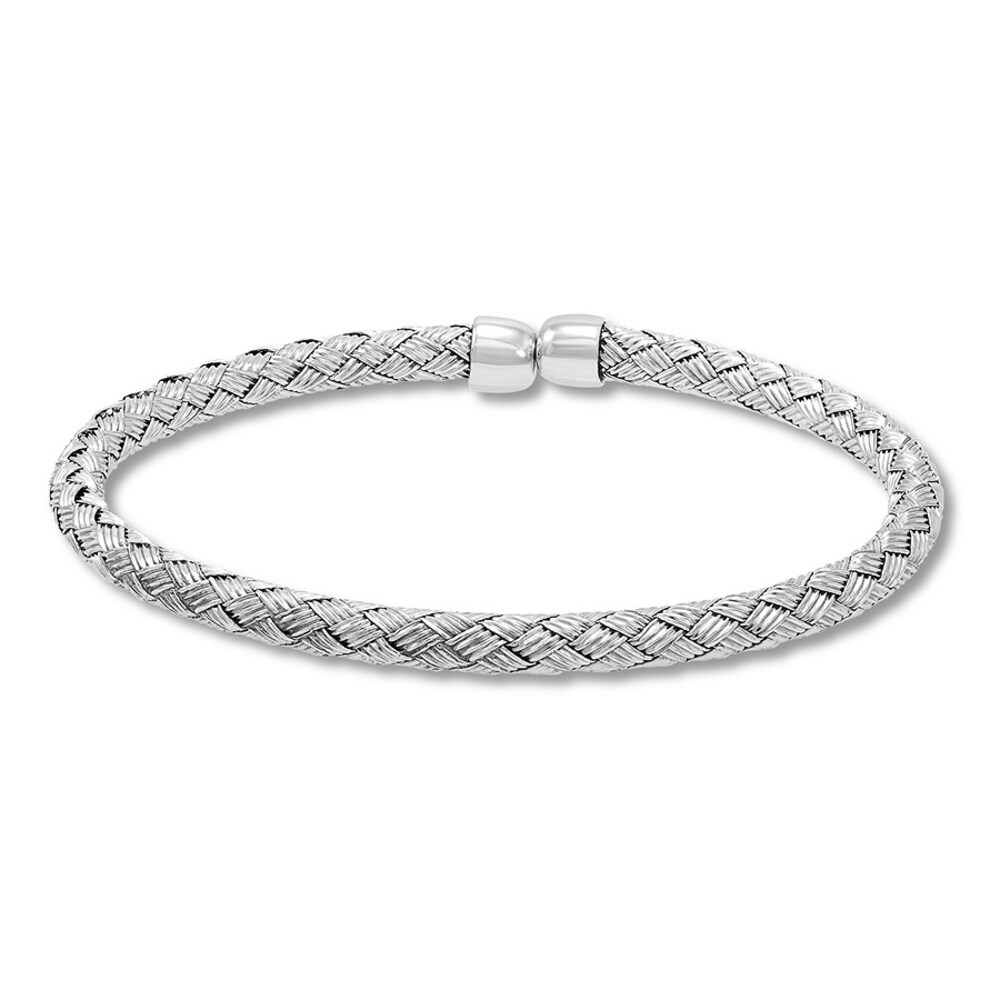 Woven Bangle Bracelet Sterling Silver 3xO8opss Woven Bangle Bracelet Sterling Silver 3xO8opss