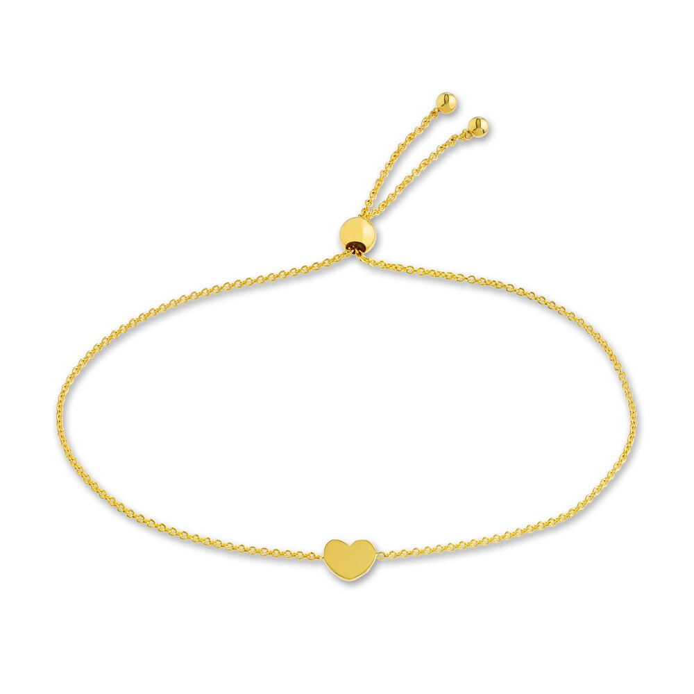 Heart Center Bolo Bracelet 14K Yellow Gold 45LSWNUm Heart Center Bolo Bracelet 14K Yellow Gold 45LSWNUm