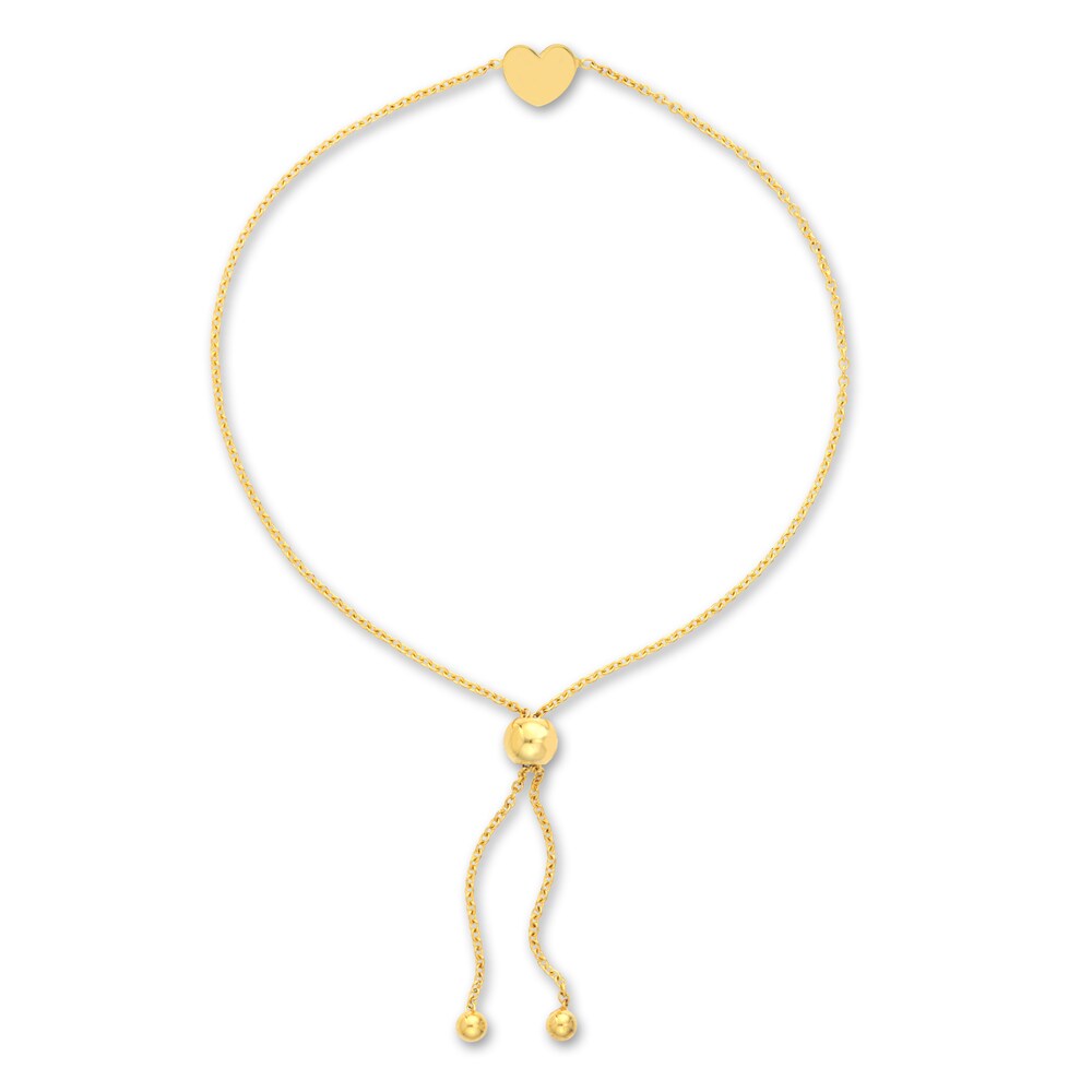 Heart Center Bolo Bracelet 14K Yellow Gold 45LSWNUm Heart Center Bolo Bracelet 14K Yellow Gold 45LSWNUm