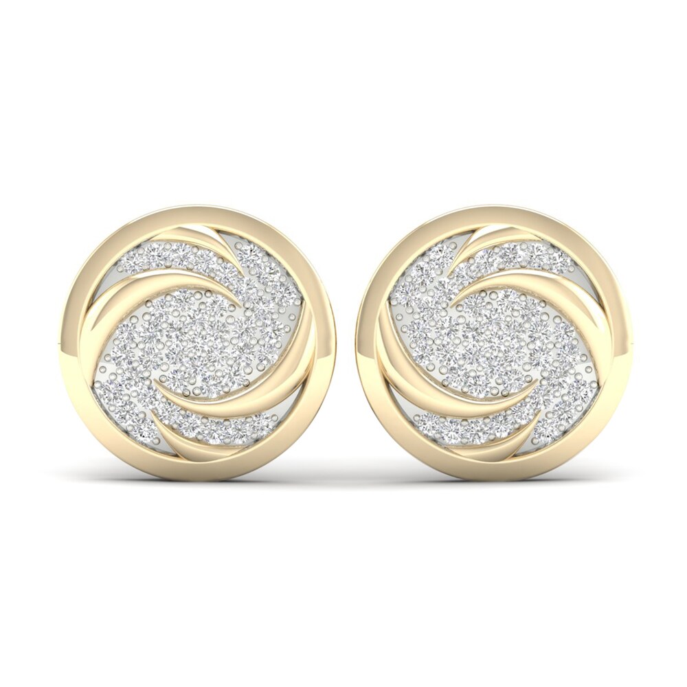 Men's Diamond Air Stud Earrings 1/4 ct tw Round 10K Yellow Gold 46mu5ms7 Men's Diamond Air Stud Earrings 1/4 ct tw Round 10K Yellow Gold 46mu5ms7