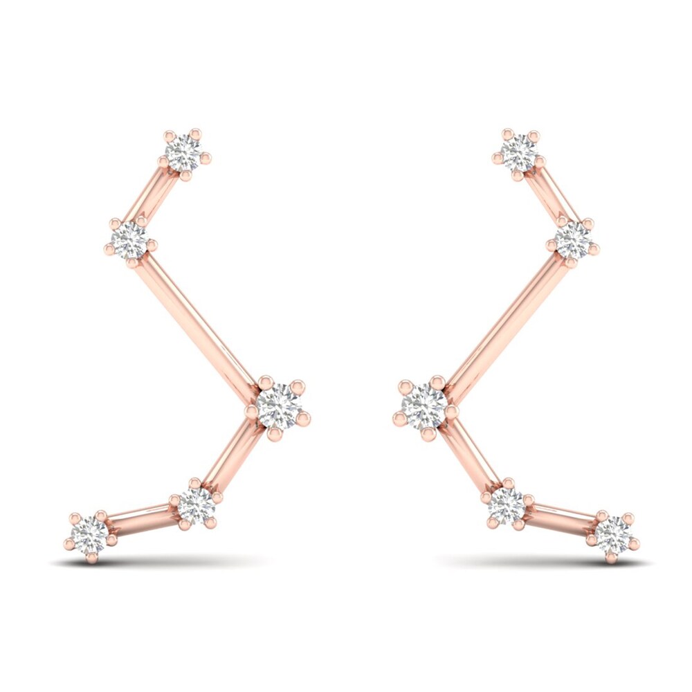 Diamond Aries Constellation Earrings 1/8 ct tw Round 14K Rose Gold 4GNzcBGM Diamond Aries Constellation Earrings 1/8 ct tw Round 14K Rose Gold 4GNzcBGM