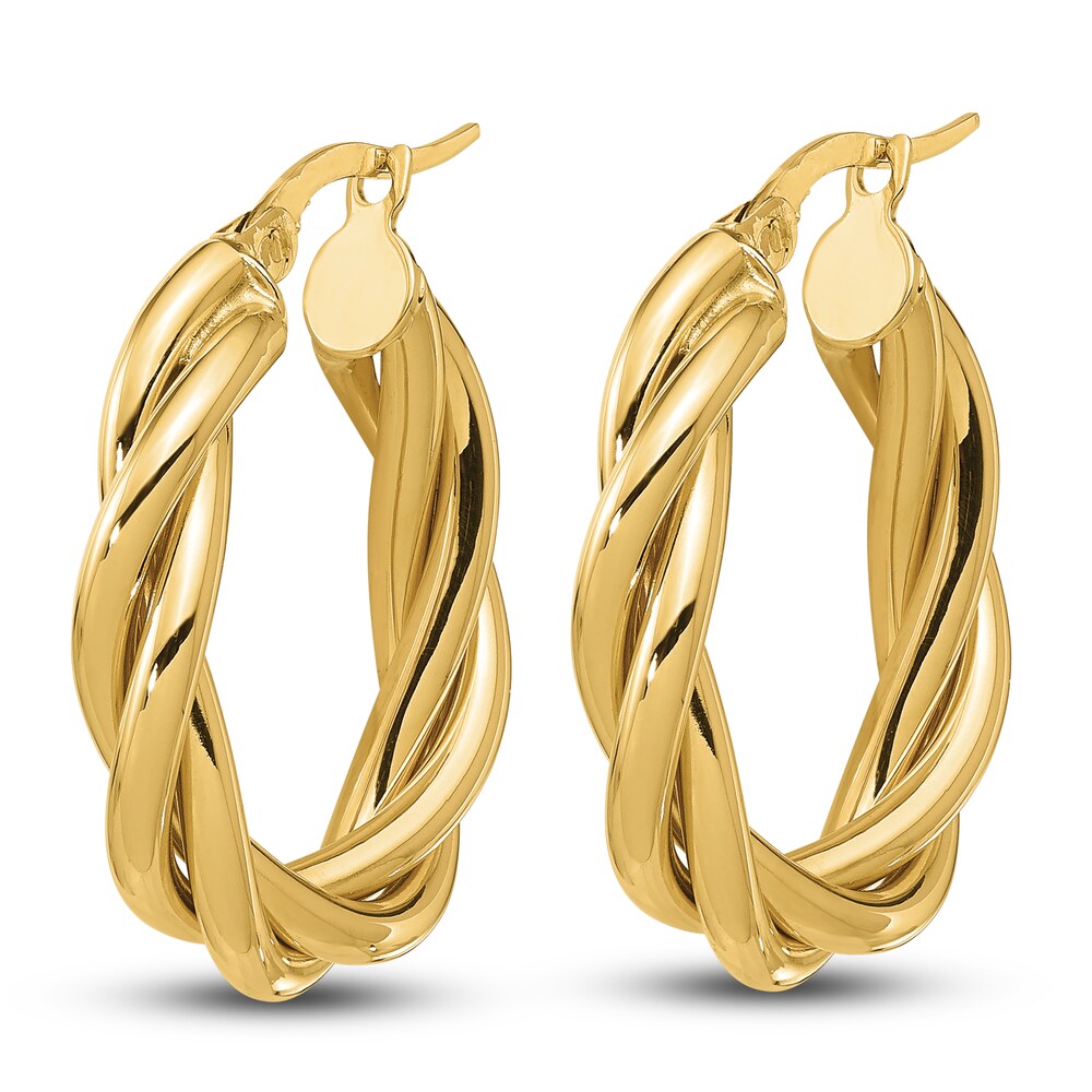 Twisted Hoop Earrings 14K Yellow Gold 20mm 4RcnQ1nN Twisted Hoop Earrings 14K Yellow Gold 20mm 4RcnQ1nN