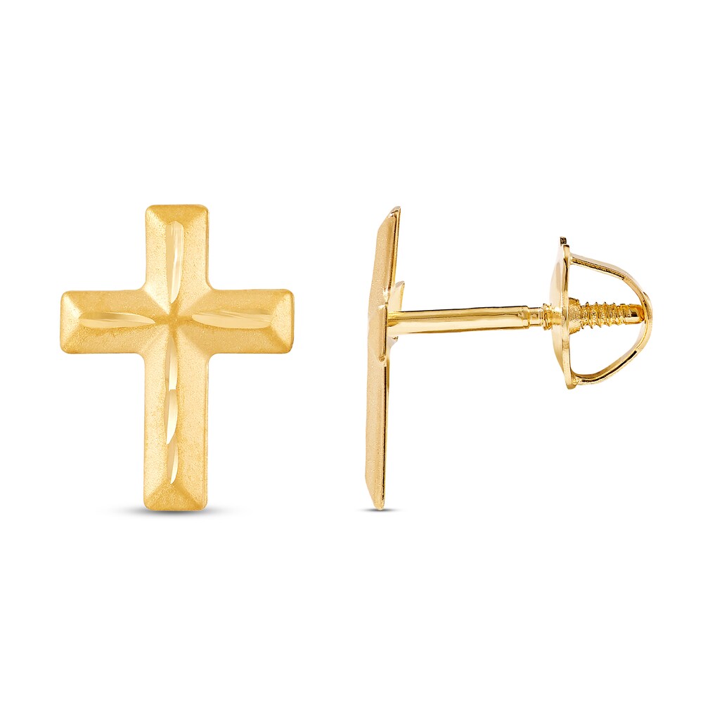 Children's Cross Stud Earrings 14K Yellow Gold 4Tqbmsya Children's Cross Stud Earrings 14K Yellow Gold 4Tqbmsya