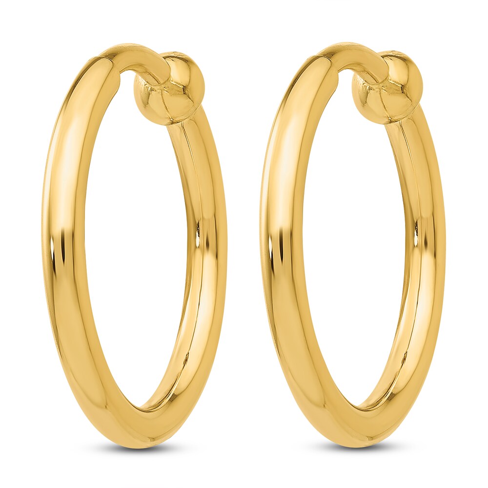 Clip-On Hoop Earrings 14K Yellow Gold 4UgaZ01j Clip-On Hoop Earrings 14K Yellow Gold 4UgaZ01j