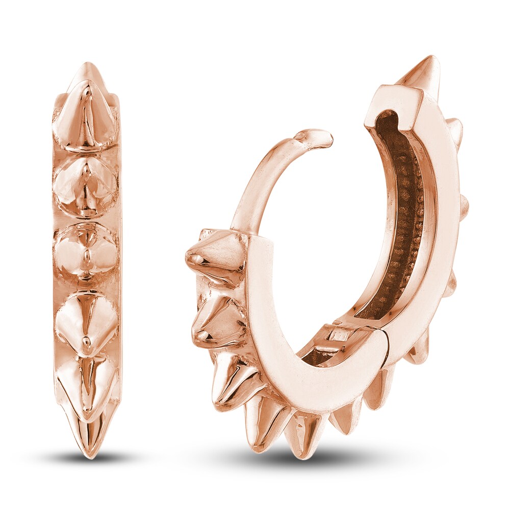 Polished Spike Huggie Earrings 14K Rose Gold 10mm 4VGvKy6l Polished Spike Huggie Earrings 14K Rose Gold 10mm 4VGvKy6l