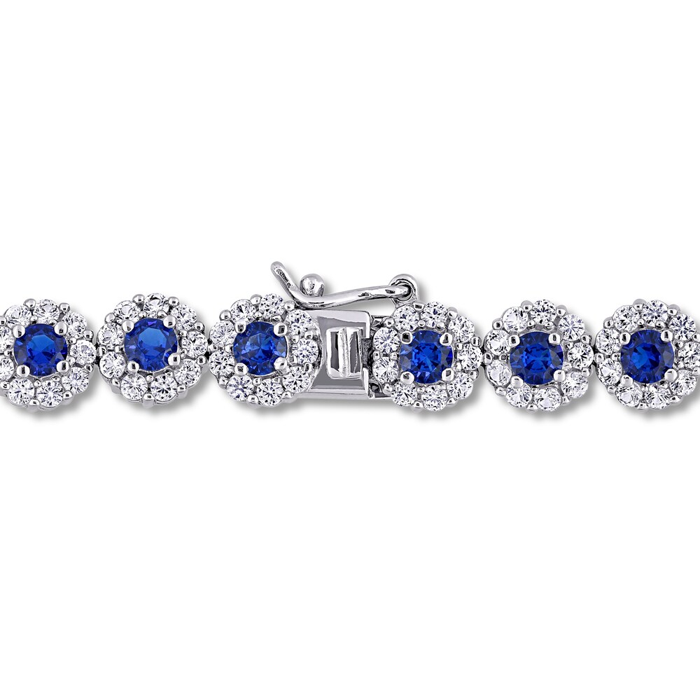 Lab-Created Blue Sapphire & Lab-Created White Sapphire Tennis Bracelet Sterling Silver 4l3J8k8c Lab-Created Blue Sapphire & Lab-Created White Sapphire Tennis Bracelet Sterling Silver 4l3J8k8c