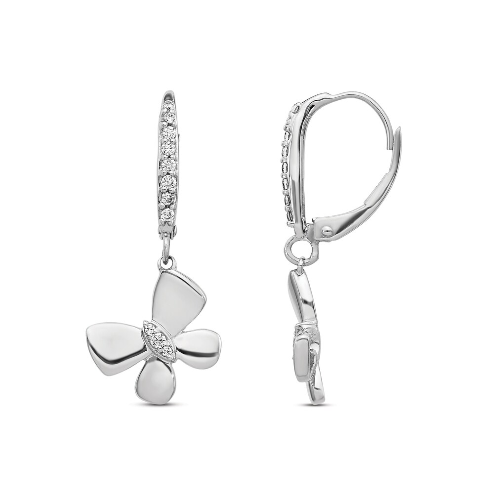 Diamond Butterfly Drop Earrings 1/6 ct tw Round 14K White Gold 4pP1mSNi Diamond Butterfly Drop Earrings 1/6 ct tw Round 14K White Gold 4pP1mSNi