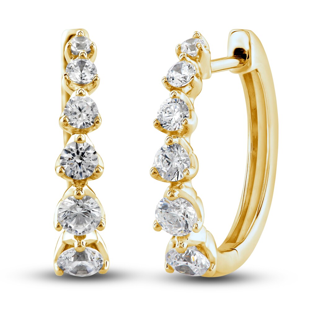 Diamond Hoop Earrings 1 ct tw Round 14K Yellow Gold 4rD3FvV0 Diamond Hoop Earrings 1 ct tw Round 14K Yellow Gold 4rD3FvV0