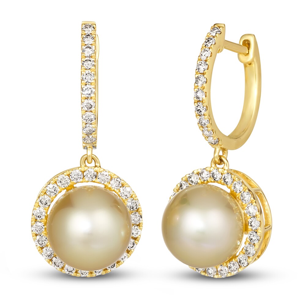 Le Vian Cultured South Sea Pearl Earrings 7/8 ct tw Diamonds 14K Honey Gold 4ty2i5na Le Vian Cultured South Sea Pearl Earrings 7/8 ct tw Diamonds 14K Honey Gold 4ty2i5na