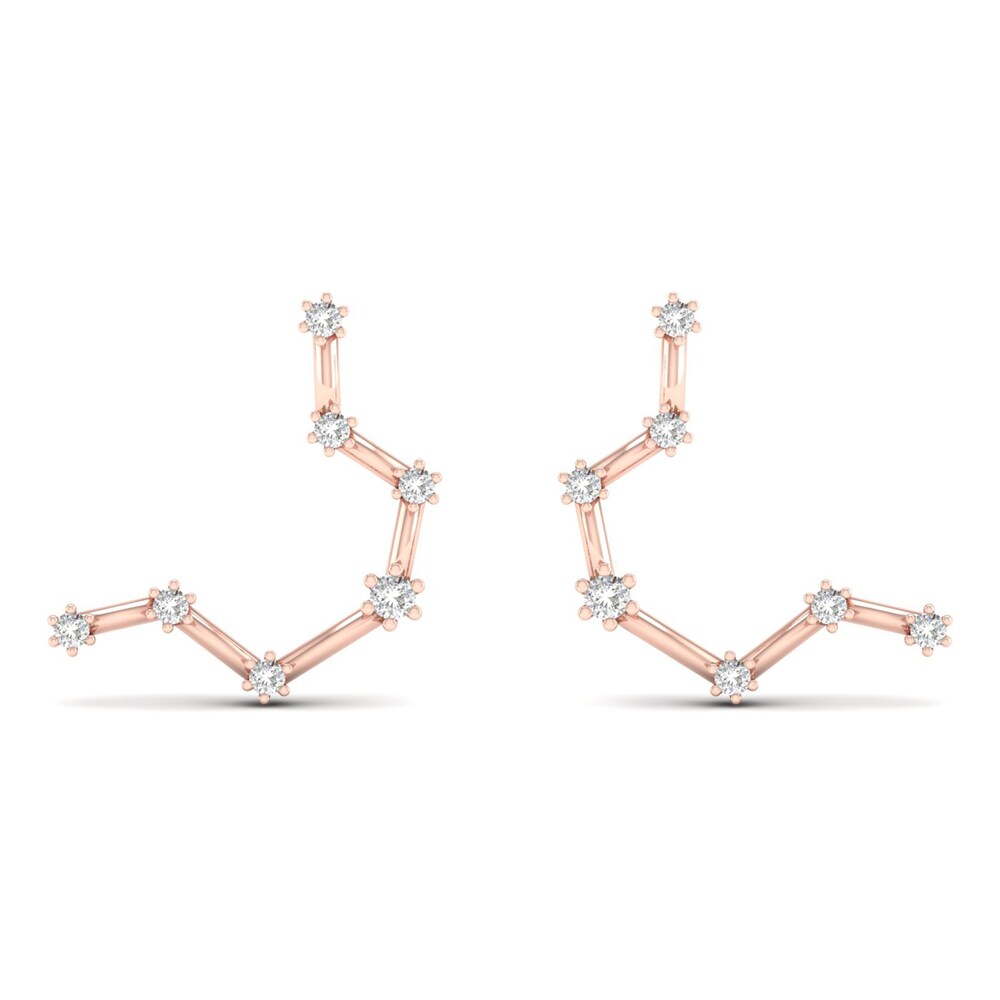 Diamond Aquarius Constellation Earrings 1/8 ct tw Round 14K Rose Gold 4z8aRs6r Diamond Aquarius Constellation Earrings 1/8 ct tw Round 14K Rose Gold 4z8aRs6r