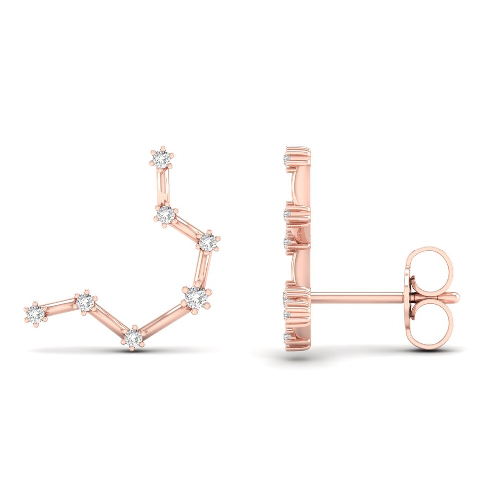 Diamond Aquarius Constellation Earrings 1/8 ct tw Round 14K Rose Gold 4z8aRs6r Diamond Aquarius Constellation Earrings 1/8 ct tw Round 14K Rose Gold 4z8aRs6r
