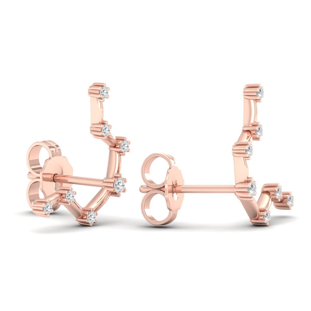 Diamond Aquarius Constellation Earrings 1/8 ct tw Round 14K Rose Gold 4z8aRs6r Diamond Aquarius Constellation Earrings 1/8 ct tw Round 14K Rose Gold 4z8aRs6r