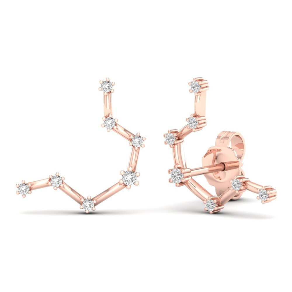 Diamond Aquarius Constellation Earrings 1/8 ct tw Round 14K Rose Gold 4z8aRs6r Diamond Aquarius Constellation Earrings 1/8 ct tw Round 14K Rose Gold 4z8aRs6r