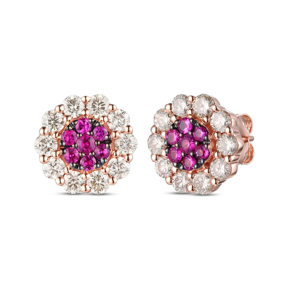 Le Vian Natural Ruby Stud Earrings 7/8 ct tw Diamonds 14K Strawberry Gold 538WoifA Le Vian Natural Ruby Stud Earrings 7/8 ct tw Diamonds 14K Strawberry Gold 538WoifA