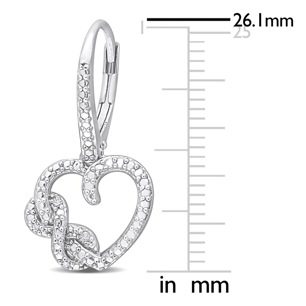 Diamond Heart Dangle Earrings 1/20 ct tw Round Sterling Silver 53gYmu9s Diamond Heart Dangle Earrings 1/20 ct tw Round Sterling Silver 53gYmu9s