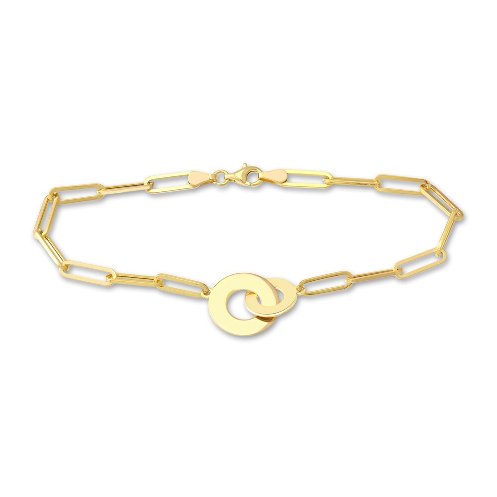 Interlocking Disks Bracelet 14K Yellow Gold 7" 54IrsZY1 Interlocking Disks Bracelet 14K Yellow Gold 7" 54IrsZY1