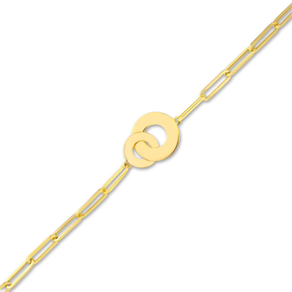 Interlocking Disks Bracelet 14K Yellow Gold 7\" 54IrsZY1 Interlocking Disks Bracelet 14K Yellow Gold 7\" 54IrsZY1