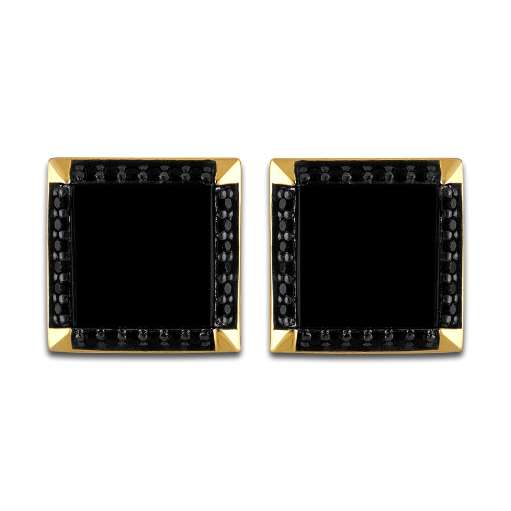 1933 by Esquire Men's Lab-Created Onyx & Natural Black Spinel Stud Earrings 18K Yellow Gold-Plated Sterling Silver 5AH8Jrge 1933 by Esquire Men's Lab-Created Onyx & Natural Black Spinel Stud Earrings 18K Yellow Gold-Plated Sterling Silver 5AH8Jrge